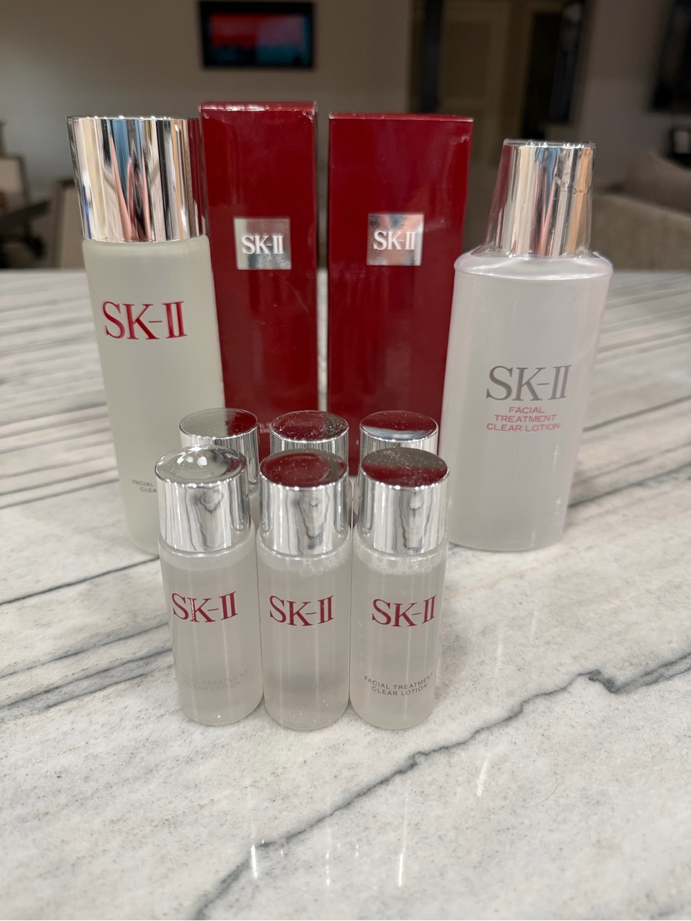 SK-II Facial Treatment Clear Lotion Toner 160ml & 150ml bottle, 6 travel bottles